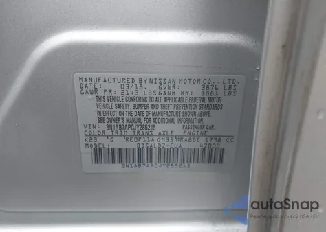 2018 Nissan Sentra Sv из США, поврежденный, VIN 3N1AB7AP0JY285215